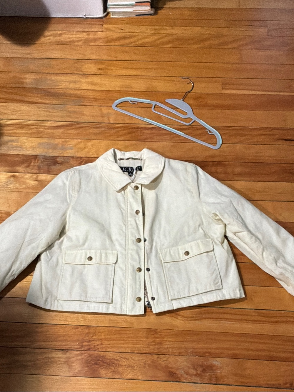 J. Crew Cream Utility Cropped Jacket designed in Italy